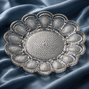 Hobnail Deviled Egg Plate Indiana Clear Pressed Glass Serving